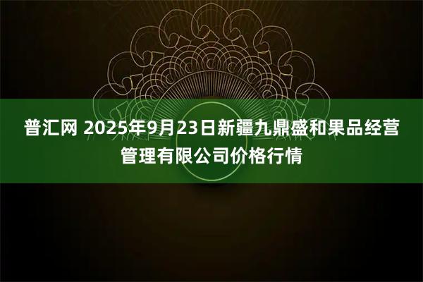 普汇网 2025年9月23日新疆九鼎盛和果品经营管理有限公司价格行情