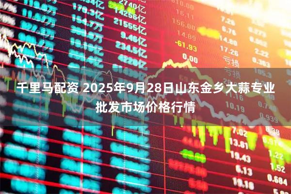 千里马配资 2025年9月28日山东金乡大蒜专业批发市场价格行情