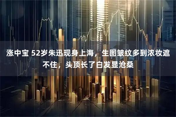 涨中宝 52岁朱迅现身上海，生图皱纹多到浓妆遮不住，头顶长了白发显沧桑