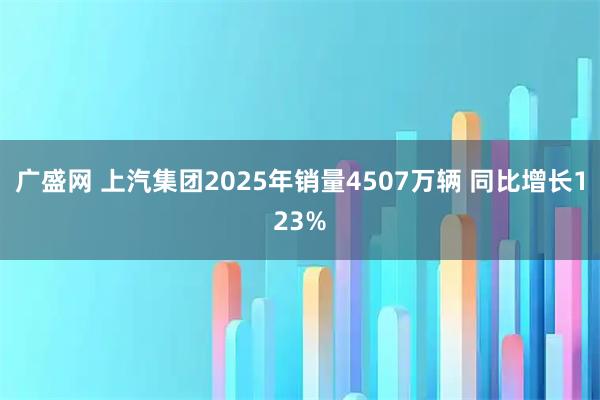 广盛网 上汽集团2025年销量4507万辆 同比增长123%