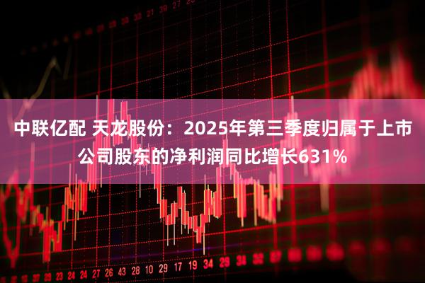 中联亿配 天龙股份：2025年第三季度归属于上市公司股东的净利润同比增长631%
